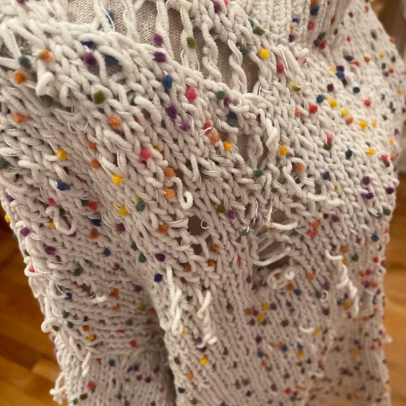 L Love cream destroyed colorful speckled sweater - Picture 7 of 8
